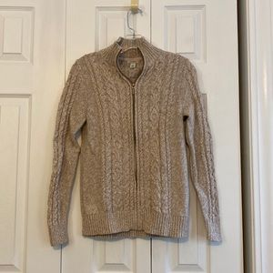 Zip up beige sweater
